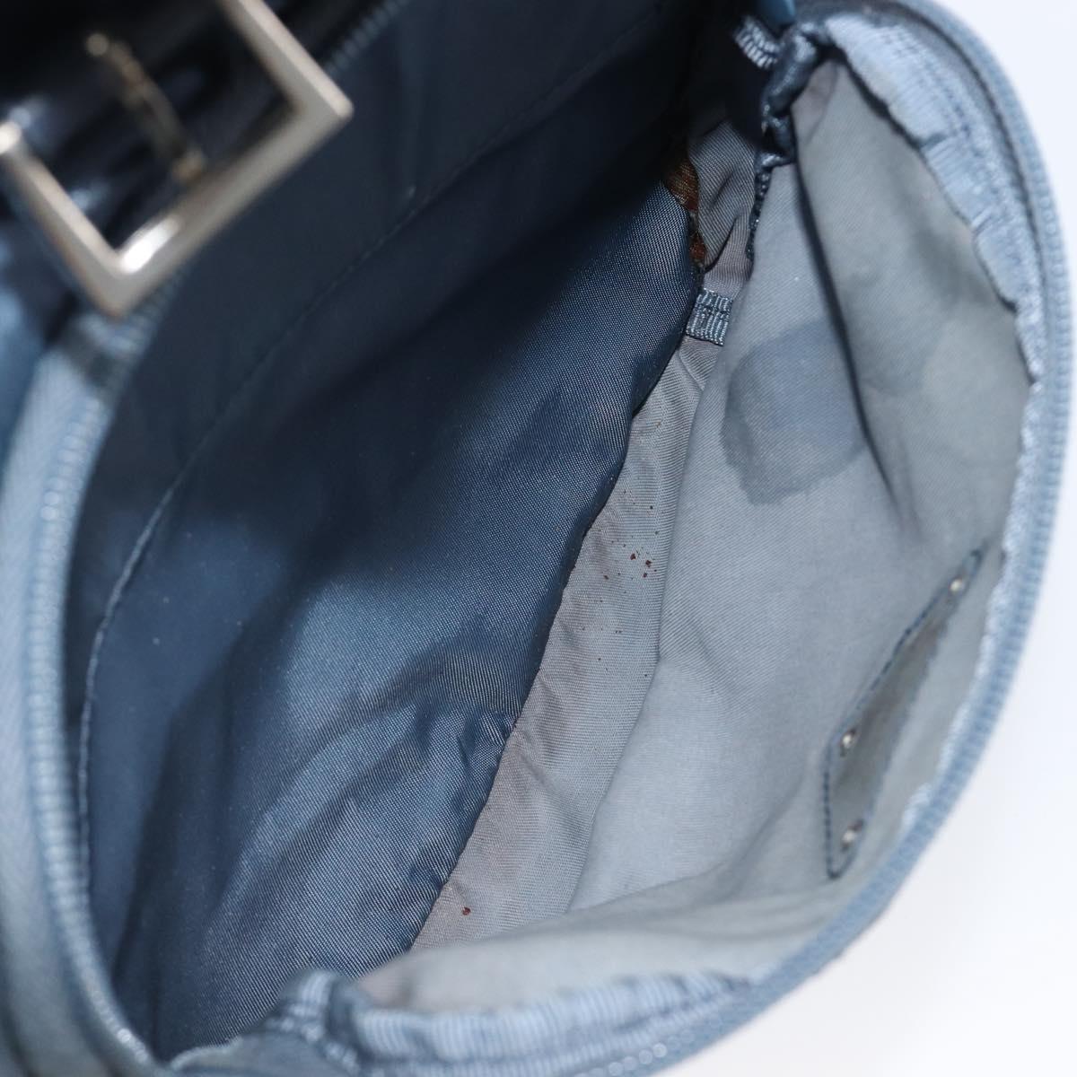 PRADA Backpack Nylon Light Blue Silver Auth 203438