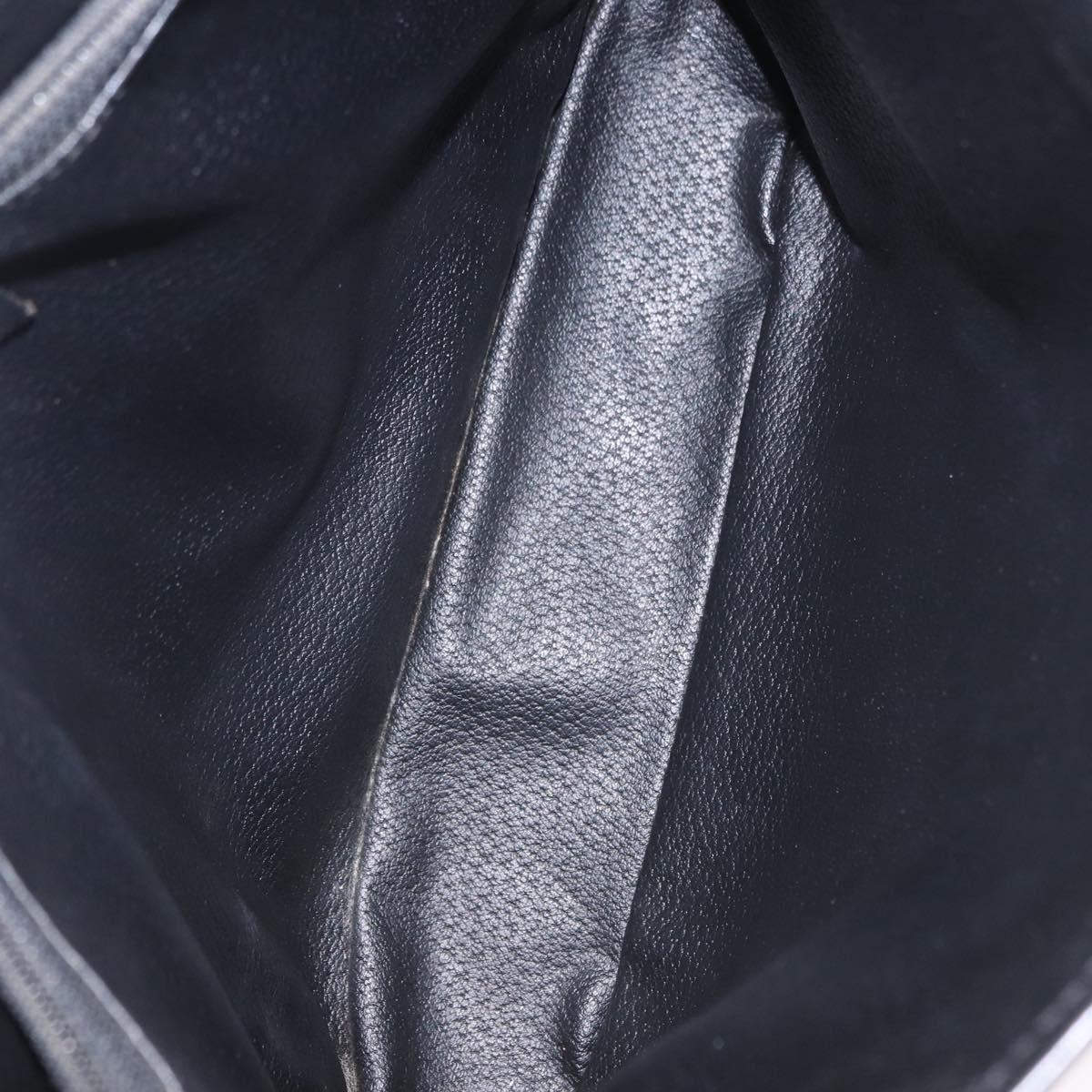 CELINE Macadam Canvas Tote Bag PVC Leather Black Gold Auth 203439V