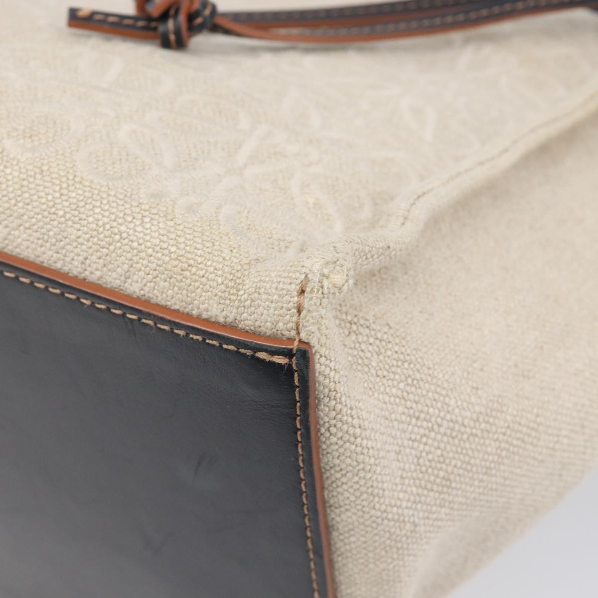 LOEWE Cushion Tote Bag Canvas Beige Auth 203445V