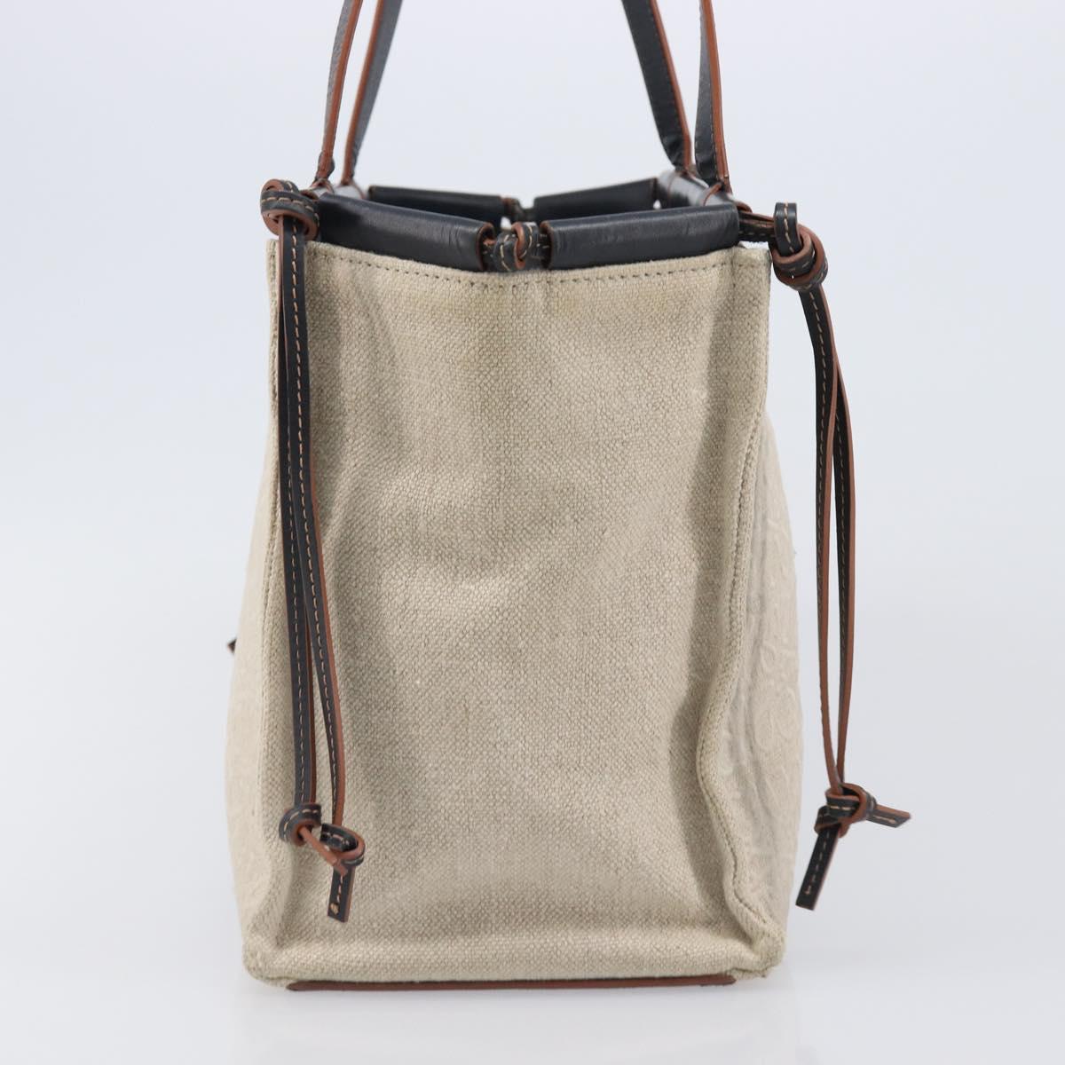 LOEWE Cushion Tote Bag Canvas Beige Auth 203445V