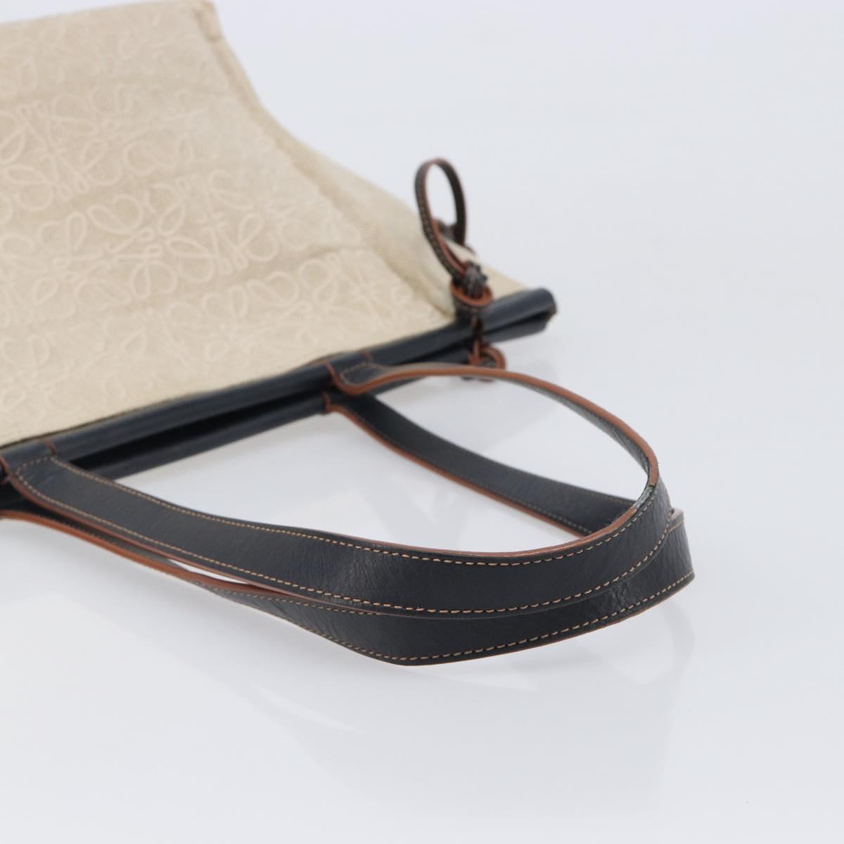 LOEWE Cushion Tote Bag Canvas Beige Auth 203445V