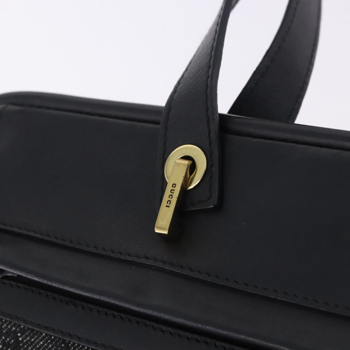 GUCCI GG Canvas Tote Bag Black Gold 92730 Auth 203446V
