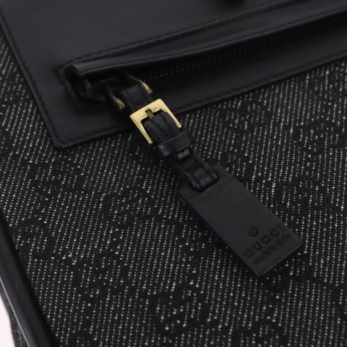 GUCCI GG Canvas Tote Bag Black Gold 92730 Auth 203446V
