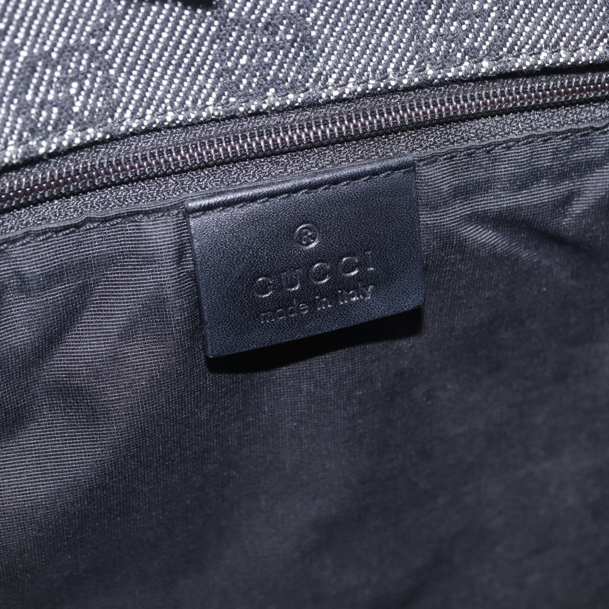 GUCCI GG Canvas Tote Bag Black Gold 92730 Auth 203446V