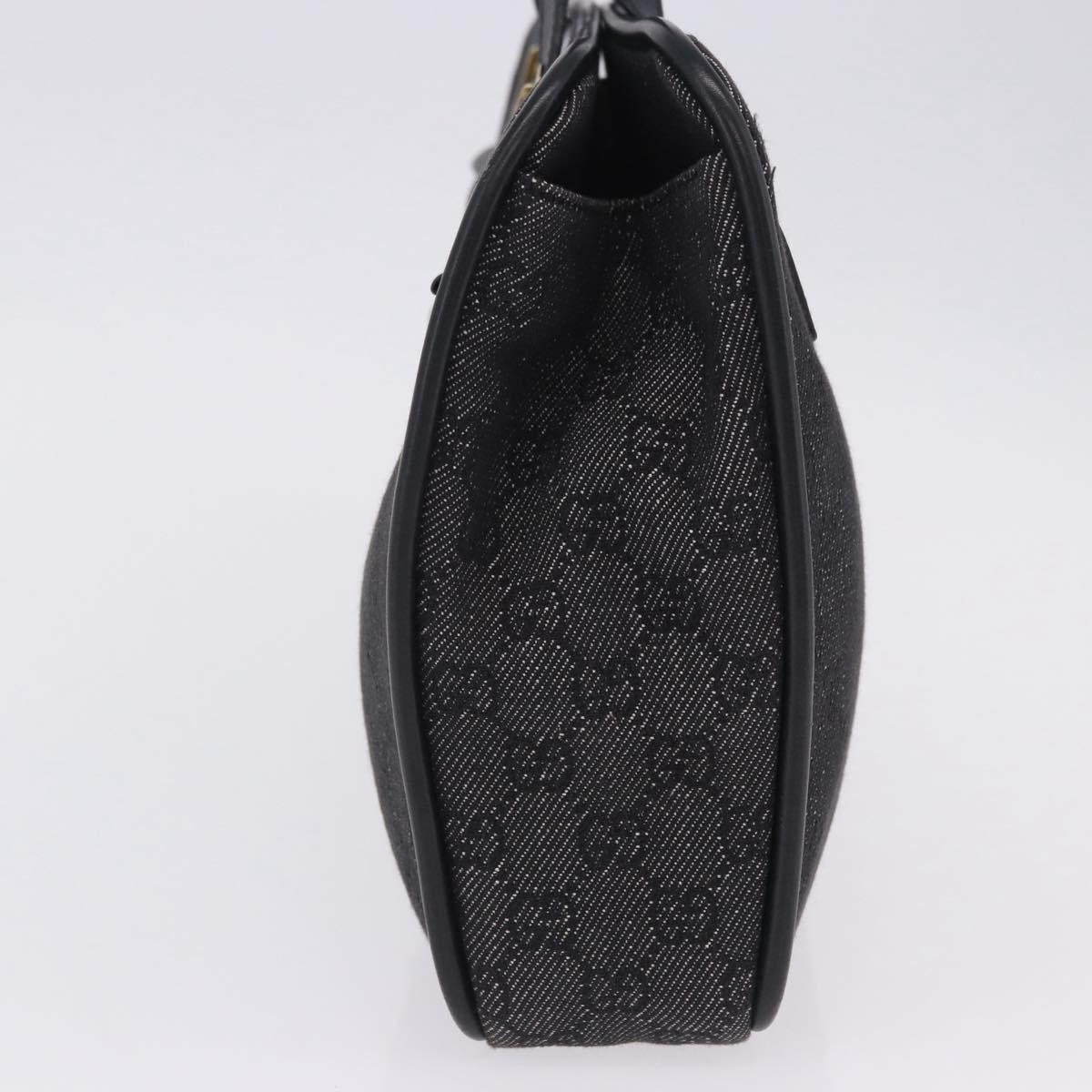 GUCCI GG Canvas Tote Bag Black Gold 92730 Auth 203446V