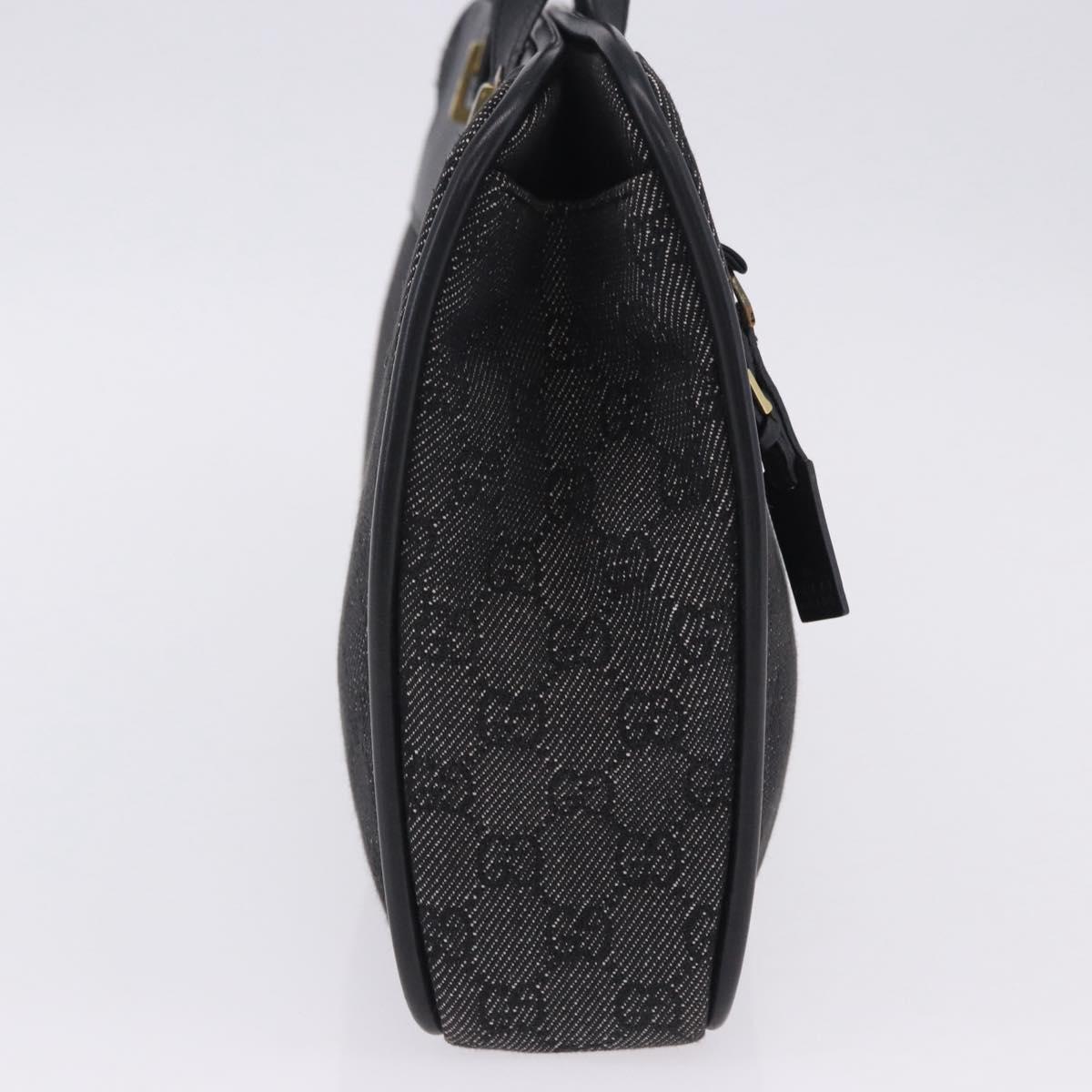 GUCCI GG Canvas Tote Bag Black Gold 92730 Auth 203446V