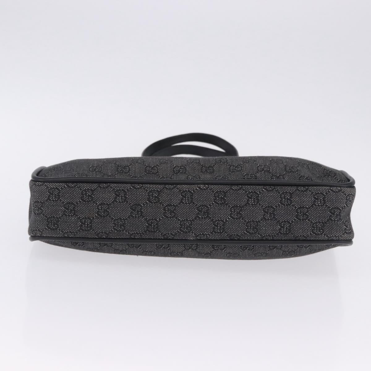 GUCCI GG Canvas Tote Bag Black Gold 92730 Auth 203446V