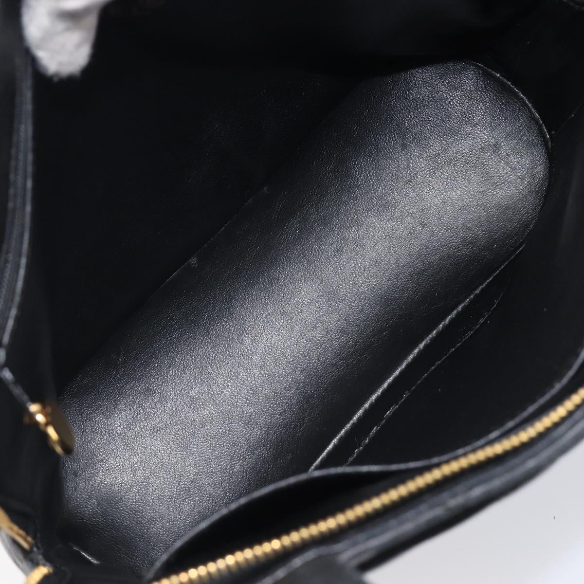 CHANEL Matelasse Tote Bag Lamb Skin Black Gold CC Auth 203447V
