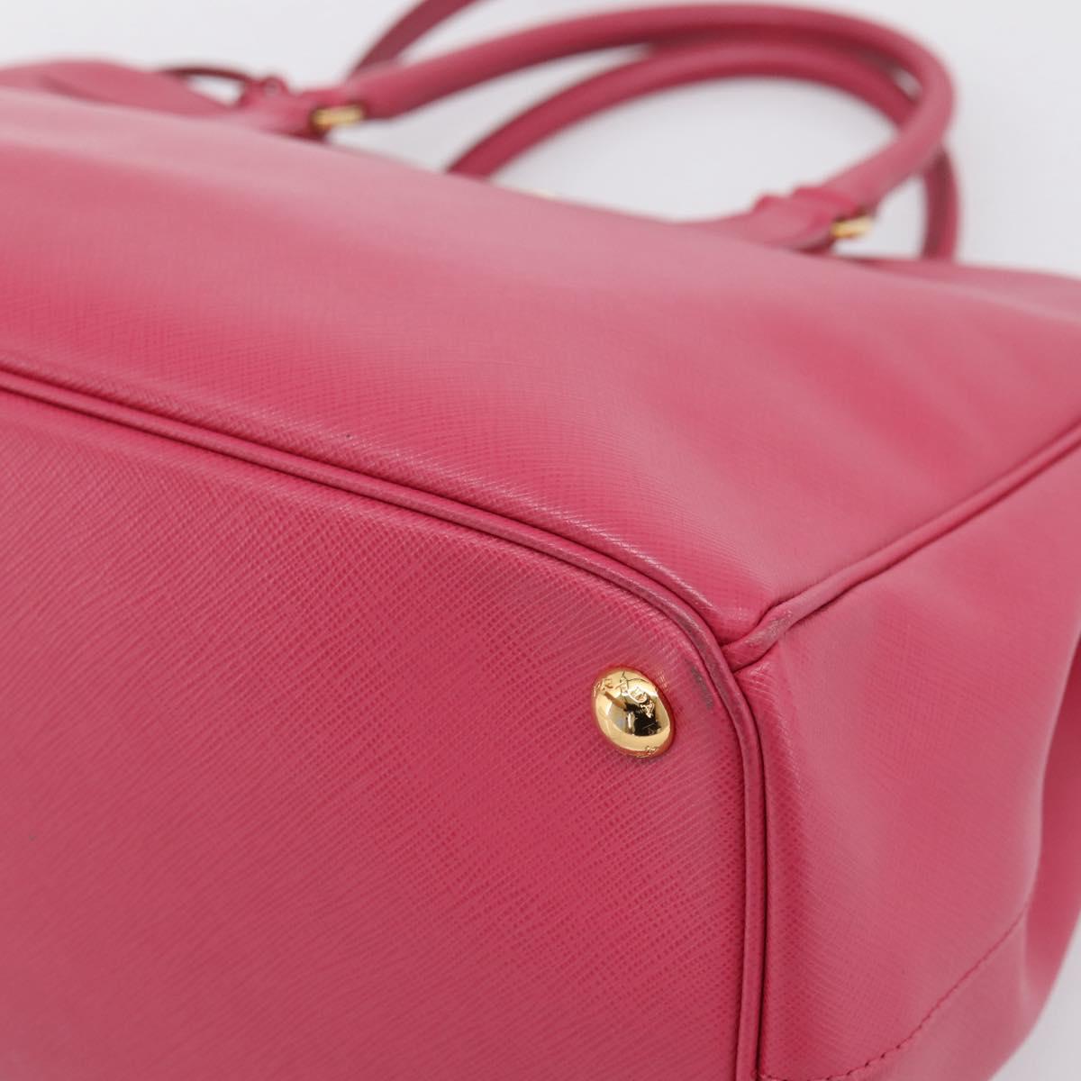 PRADA Galleria Hand Bag Safiano Leather 2way Pink Gold Auth 203457V