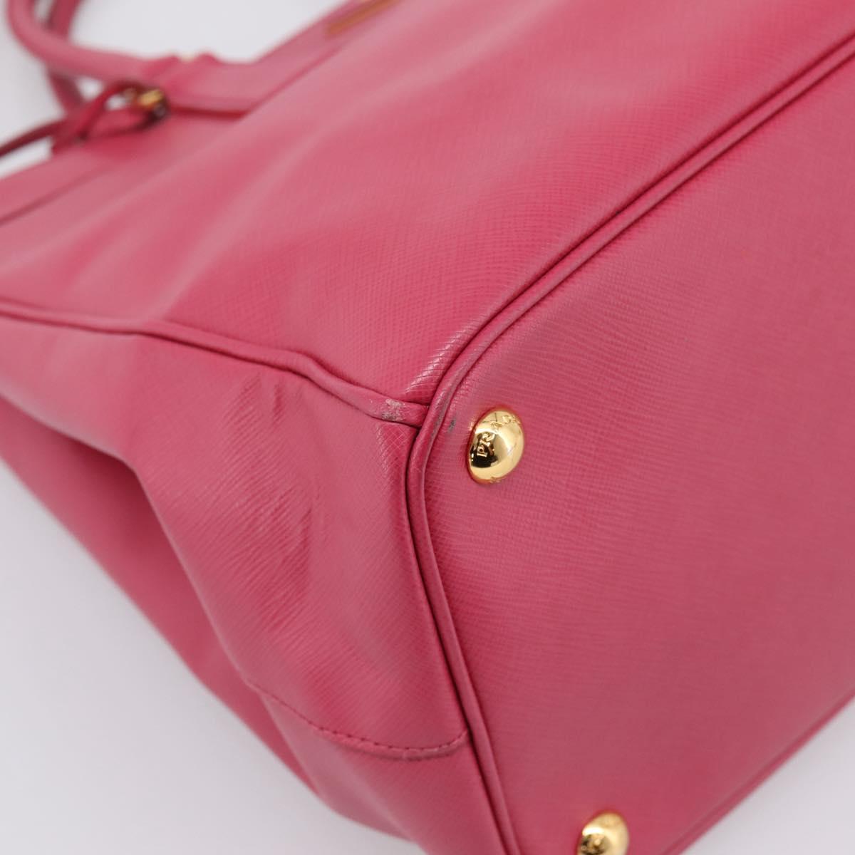PRADA Galleria Hand Bag Safiano Leather 2way Pink Gold Auth 203457V
