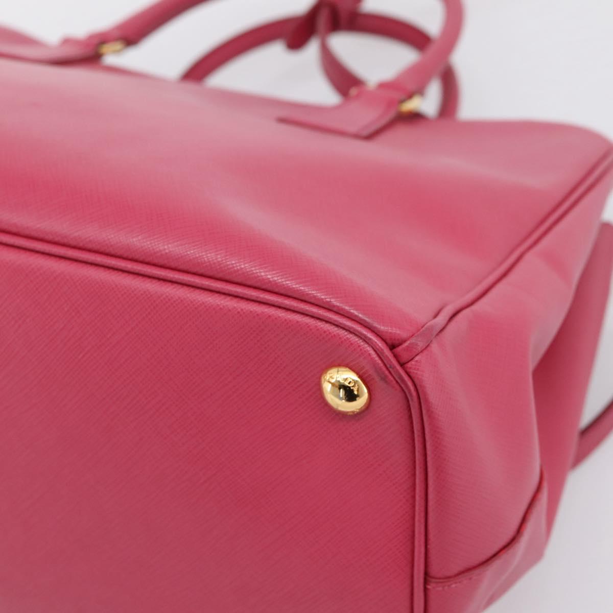 PRADA Galleria Hand Bag Safiano Leather 2way Pink Gold Auth 203457V