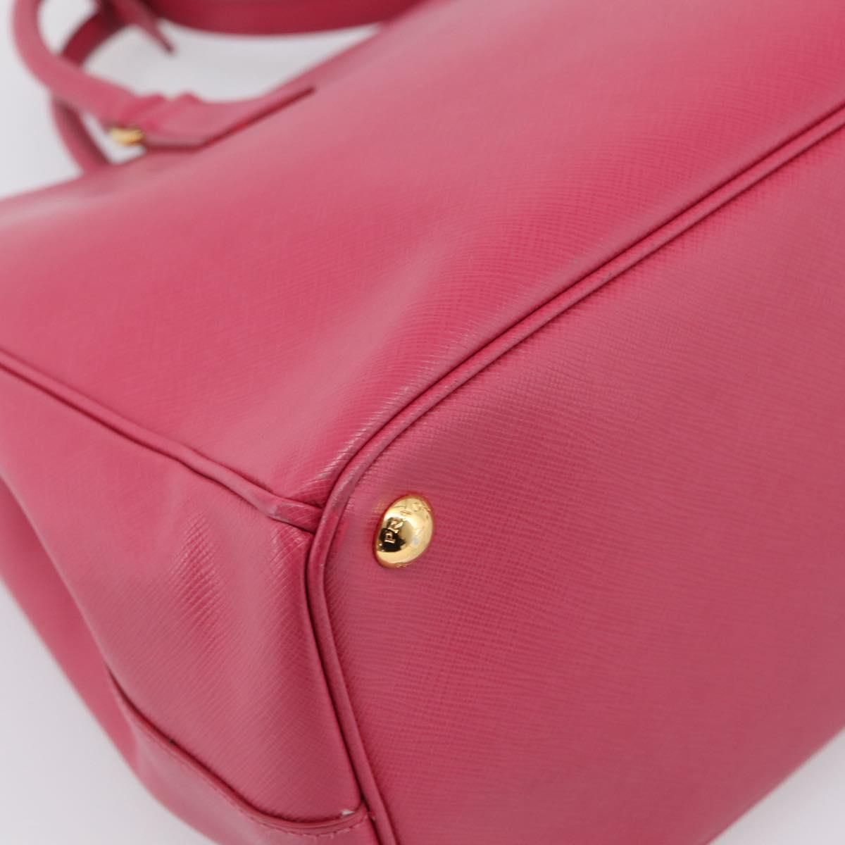 PRADA Galleria Hand Bag Safiano Leather 2way Pink Gold Auth 203457V
