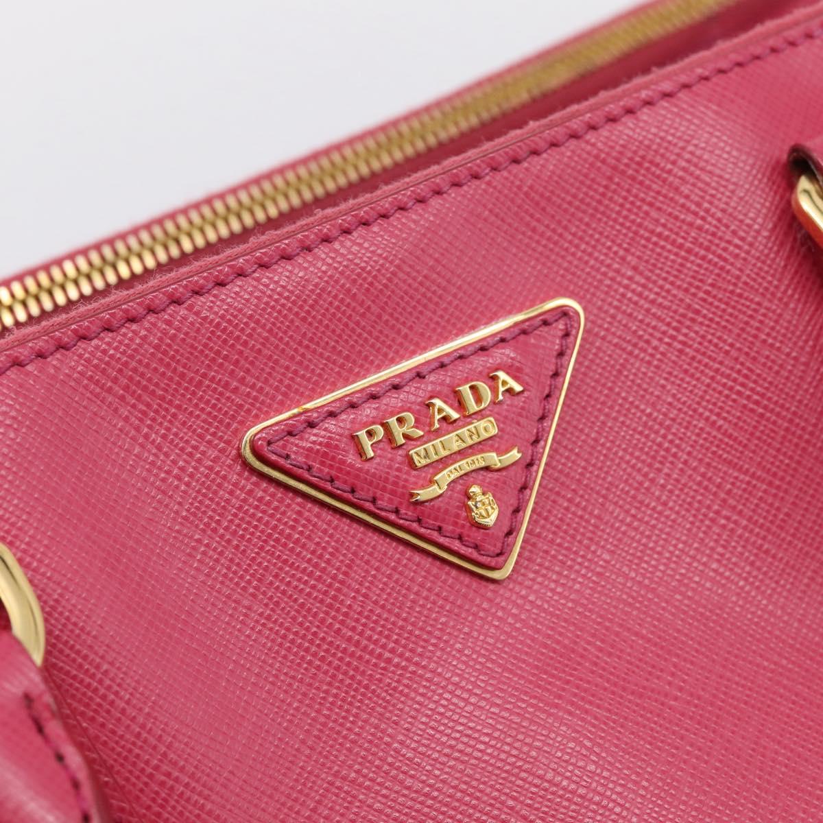 PRADA Galleria Hand Bag Safiano Leather 2way Pink Gold Auth 203457V