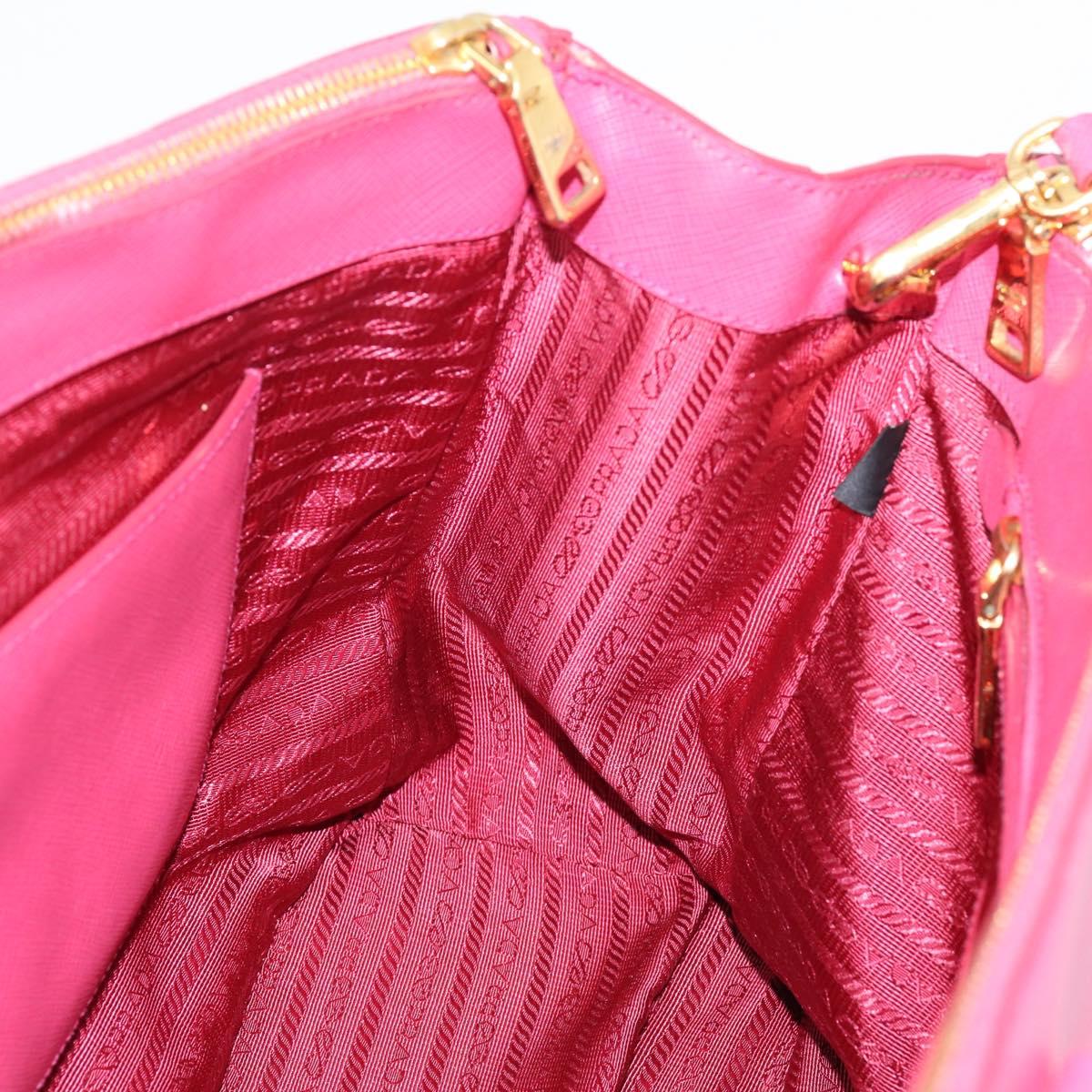 PRADA Galleria Hand Bag Safiano Leather 2way Pink Gold Auth 203457V