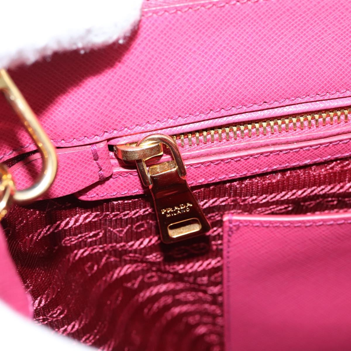 PRADA Galleria Hand Bag Safiano Leather 2way Pink Gold Auth 203457V