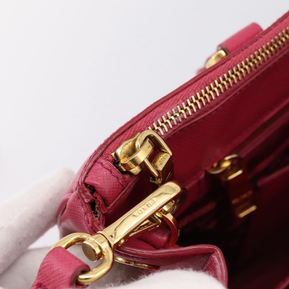 PRADA Galleria Hand Bag Safiano Leather 2way Pink Gold Auth 203457V