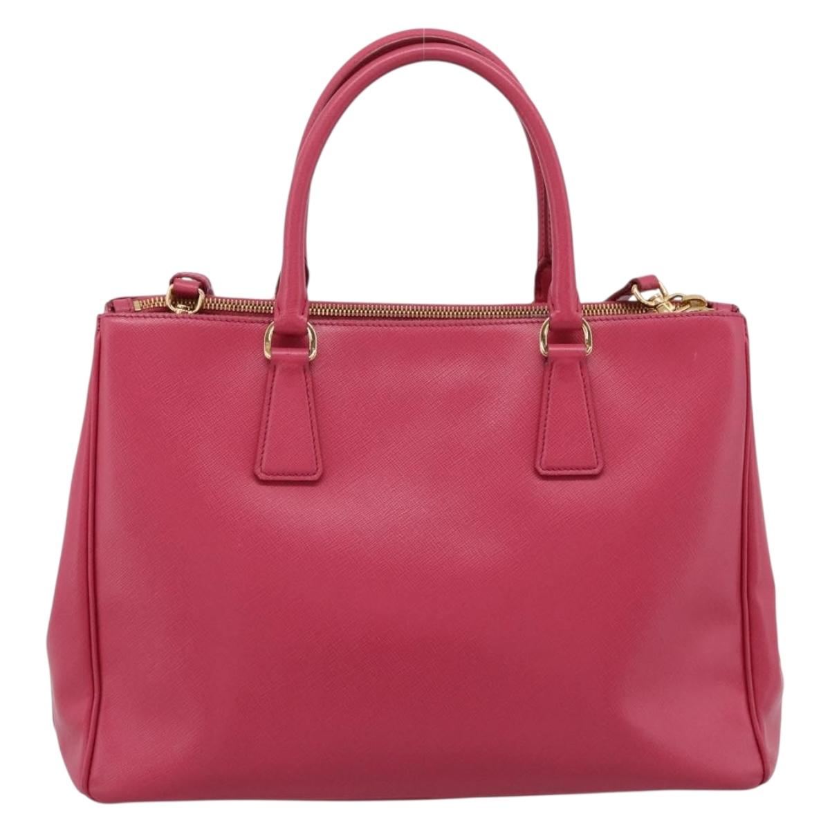 PRADA Galleria Hand Bag Safiano Leather 2way Pink Gold Auth 203457V
