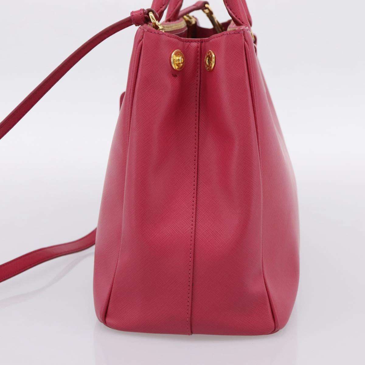 PRADA Galleria Hand Bag Safiano Leather 2way Pink Gold Auth 203457V