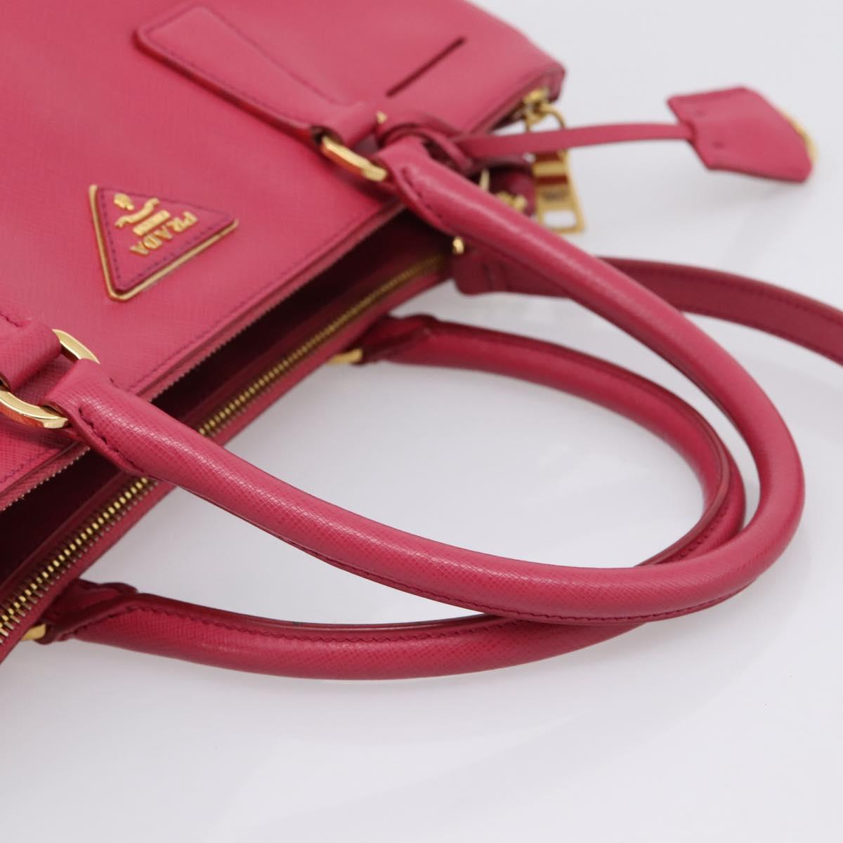 PRADA Galleria Hand Bag Safiano Leather 2way Pink Gold Auth 203457V