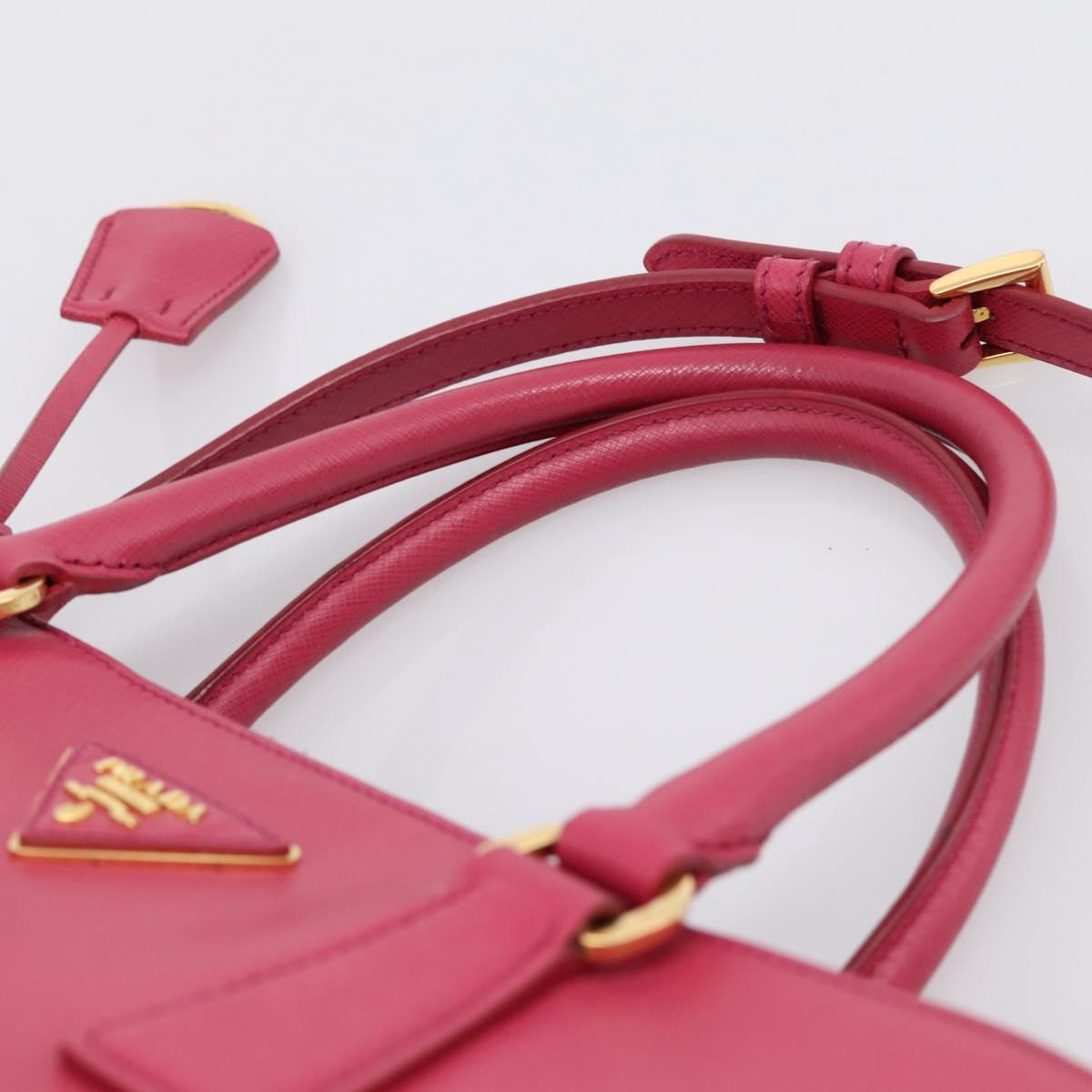 PRADA Galleria Hand Bag Safiano Leather 2way Pink Gold Auth 203457V