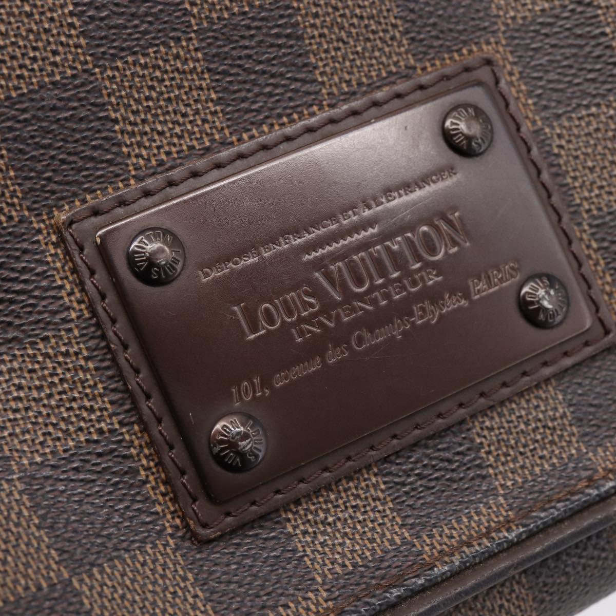 LOUIS VUITTON Damier Ebene Brooklyn PM Shoulder Bag N51210 LV Auth 203460