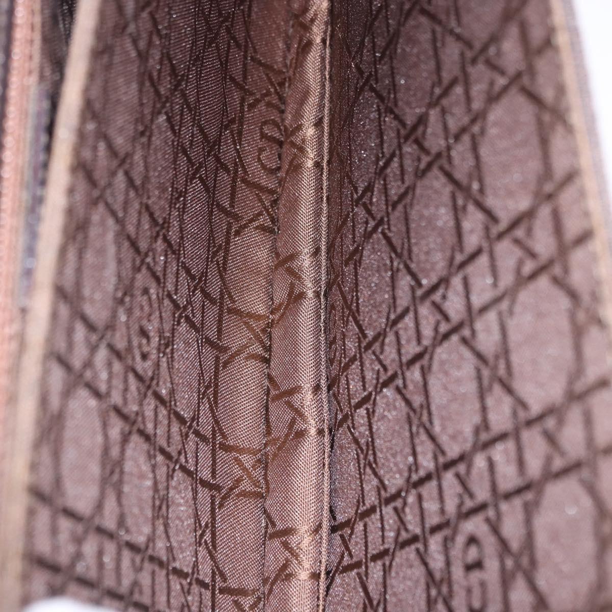 Christian Dior Shoulder Bag Canvas Brown Silver Auth 203462A