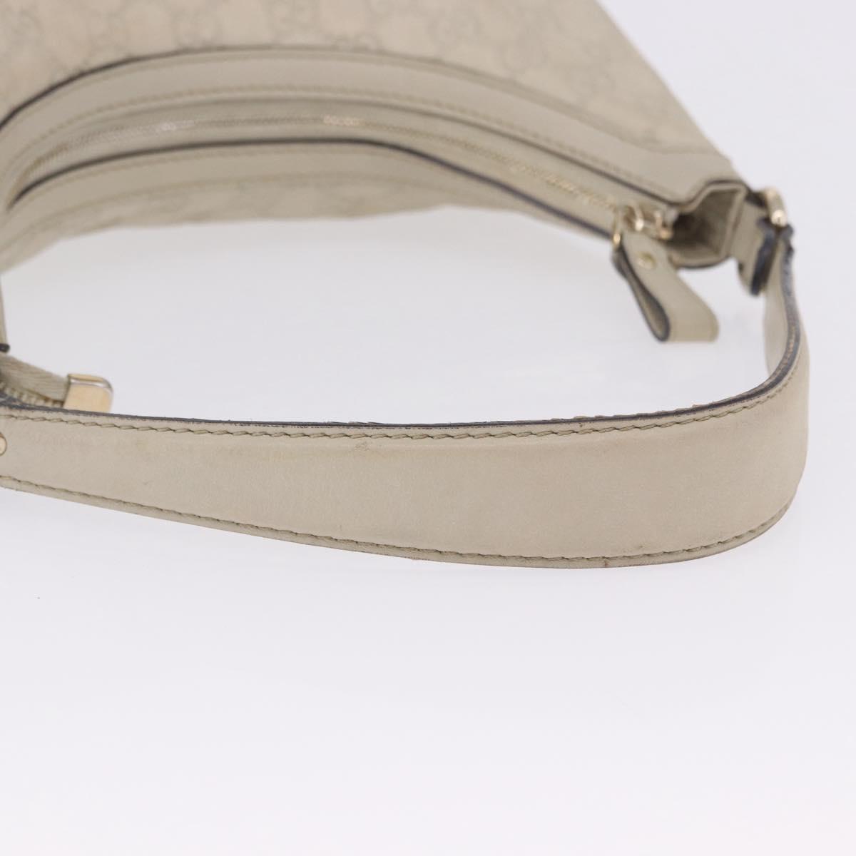 GUCCI GG Canvas Guccissima Shoulder Bag Leather Ivory Gold 257070 Auth 203463A