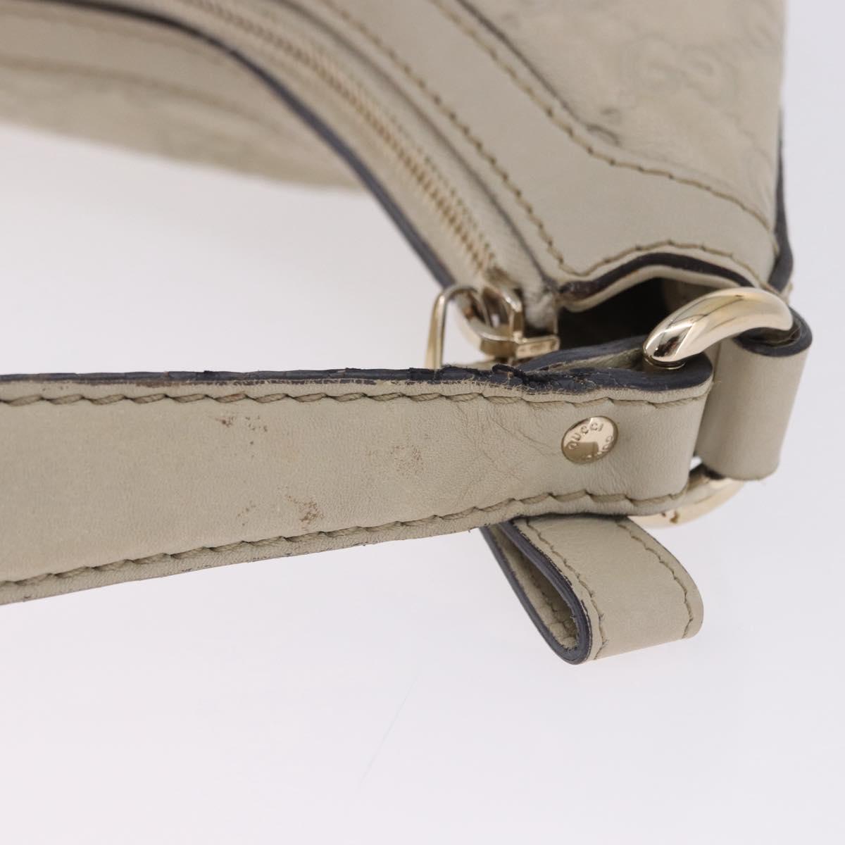 GUCCI GG Canvas Guccissima Shoulder Bag Leather Ivory Gold 257070 Auth 203463A