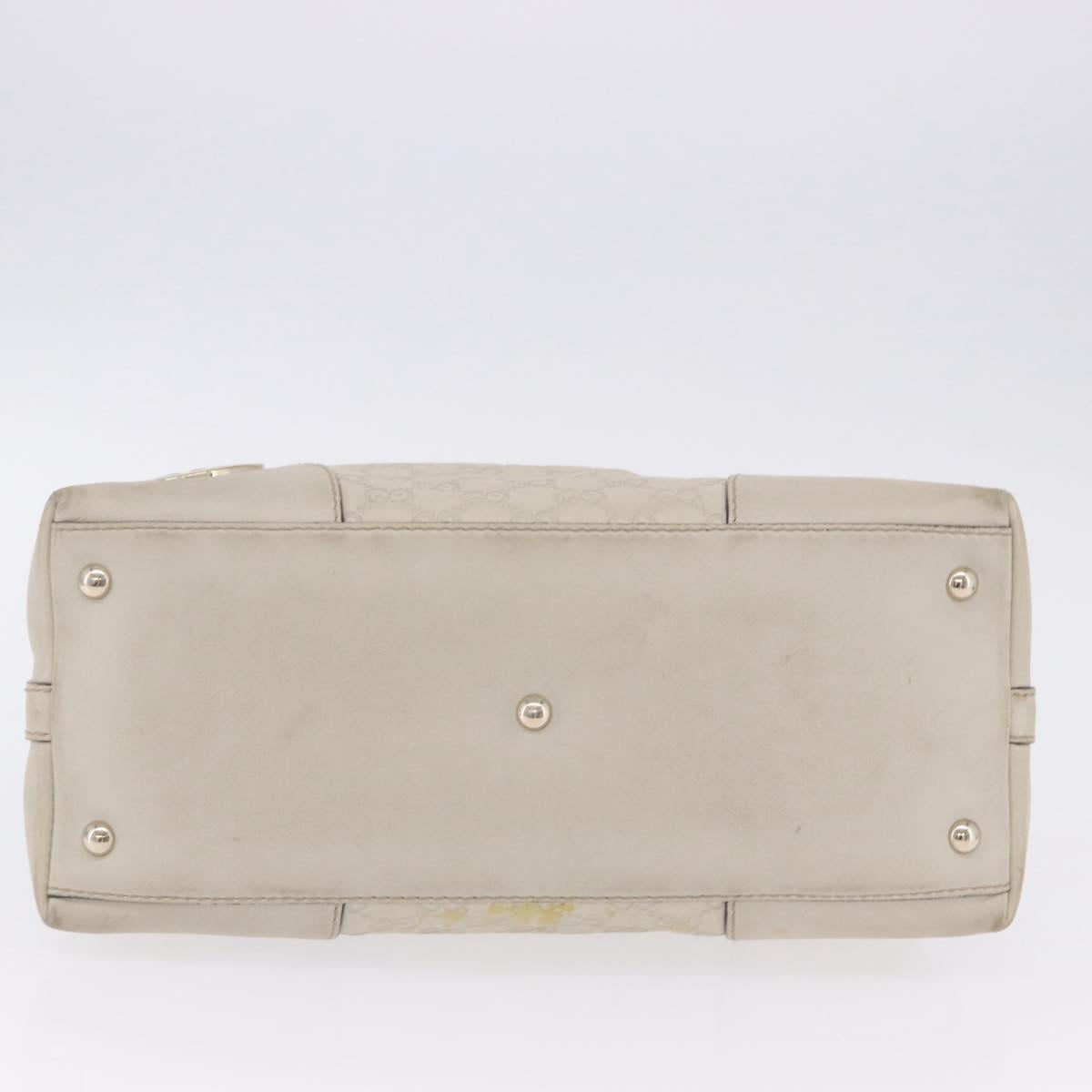 GUCCI GG Canvas Guccissima Shoulder Bag Leather Ivory Gold 257070 Auth 203463A