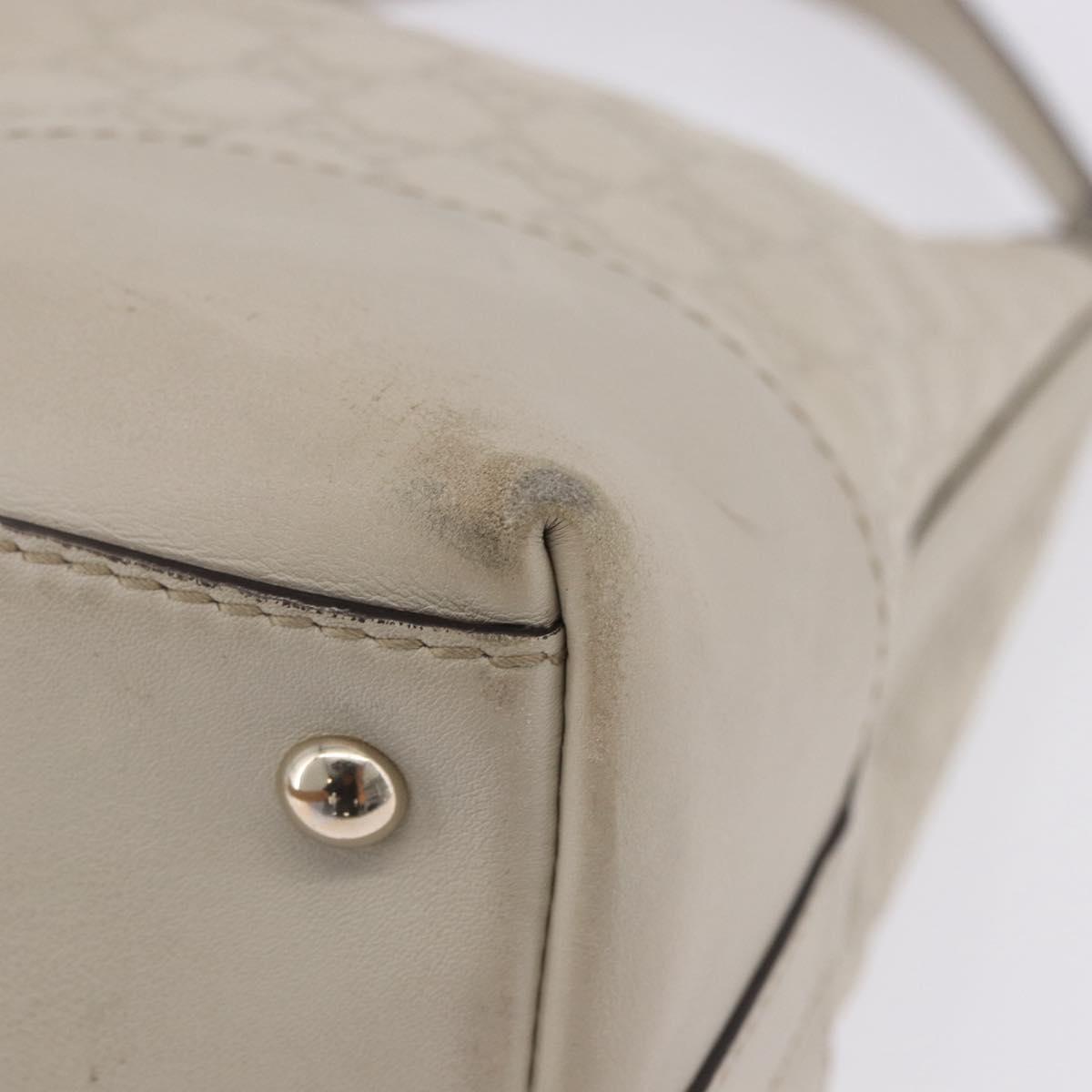 GUCCI GG Canvas Guccissima Shoulder Bag Leather Ivory Gold 257070 Auth 203463A