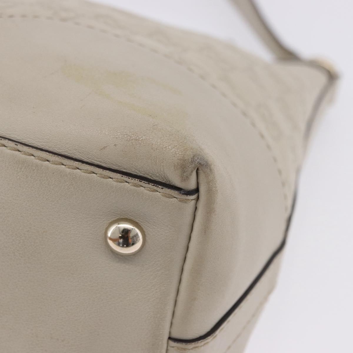 GUCCI GG Canvas Guccissima Shoulder Bag Leather Ivory Gold 257070 Auth 203463A