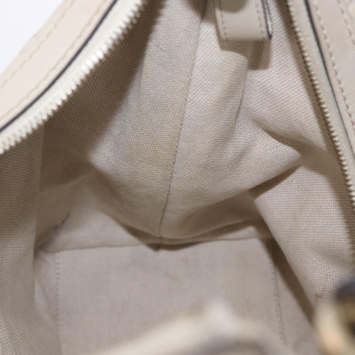 GUCCI GG Canvas Guccissima Shoulder Bag Leather Ivory Gold 257070 Auth 203463A