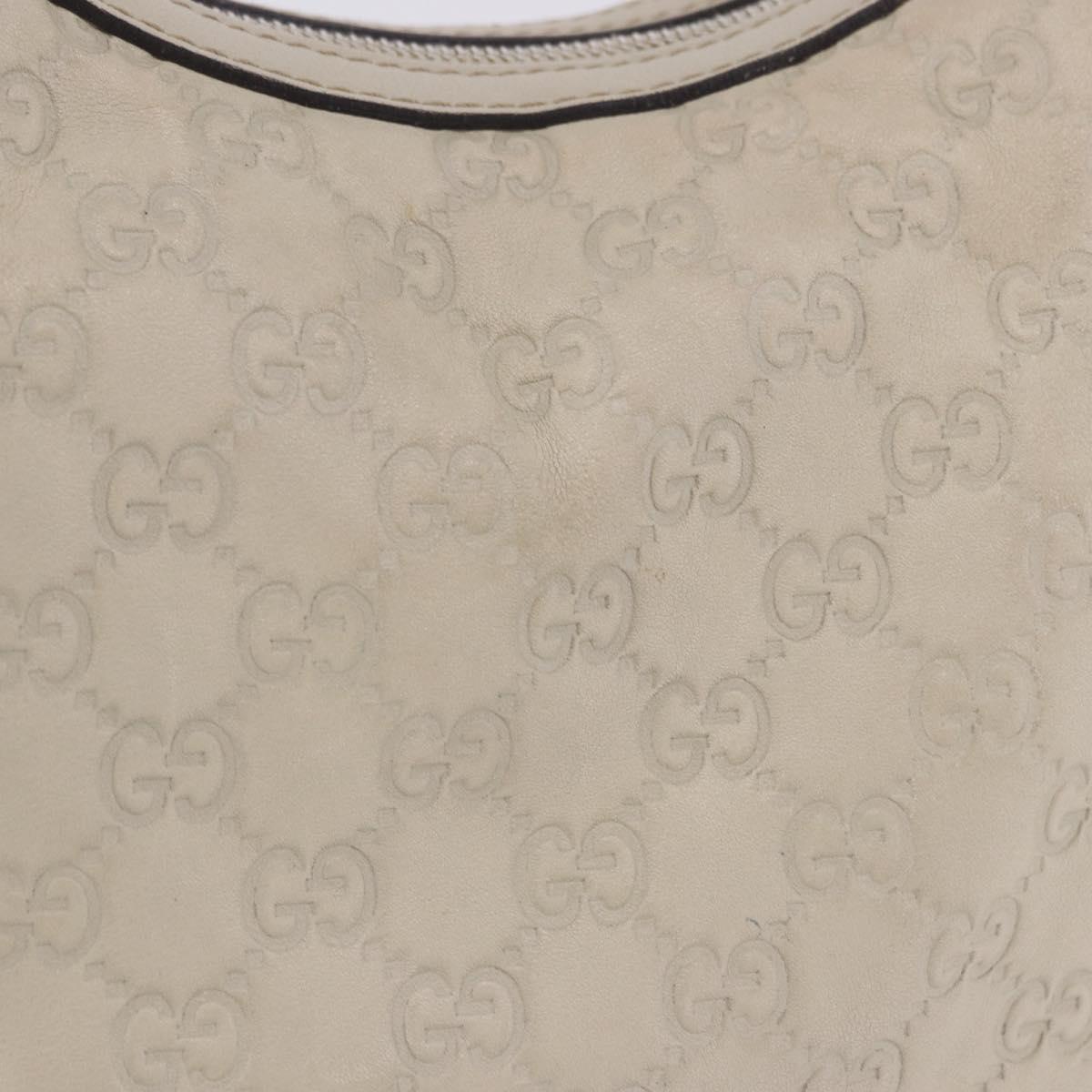 GUCCI GG Canvas Guccissima Shoulder Bag Leather Ivory Gold 257070 Auth 203463A