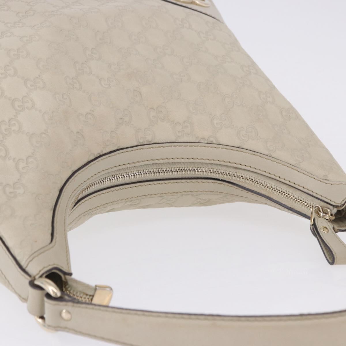 GUCCI GG Canvas Guccissima Shoulder Bag Leather Ivory Gold 257070 Auth 203463A