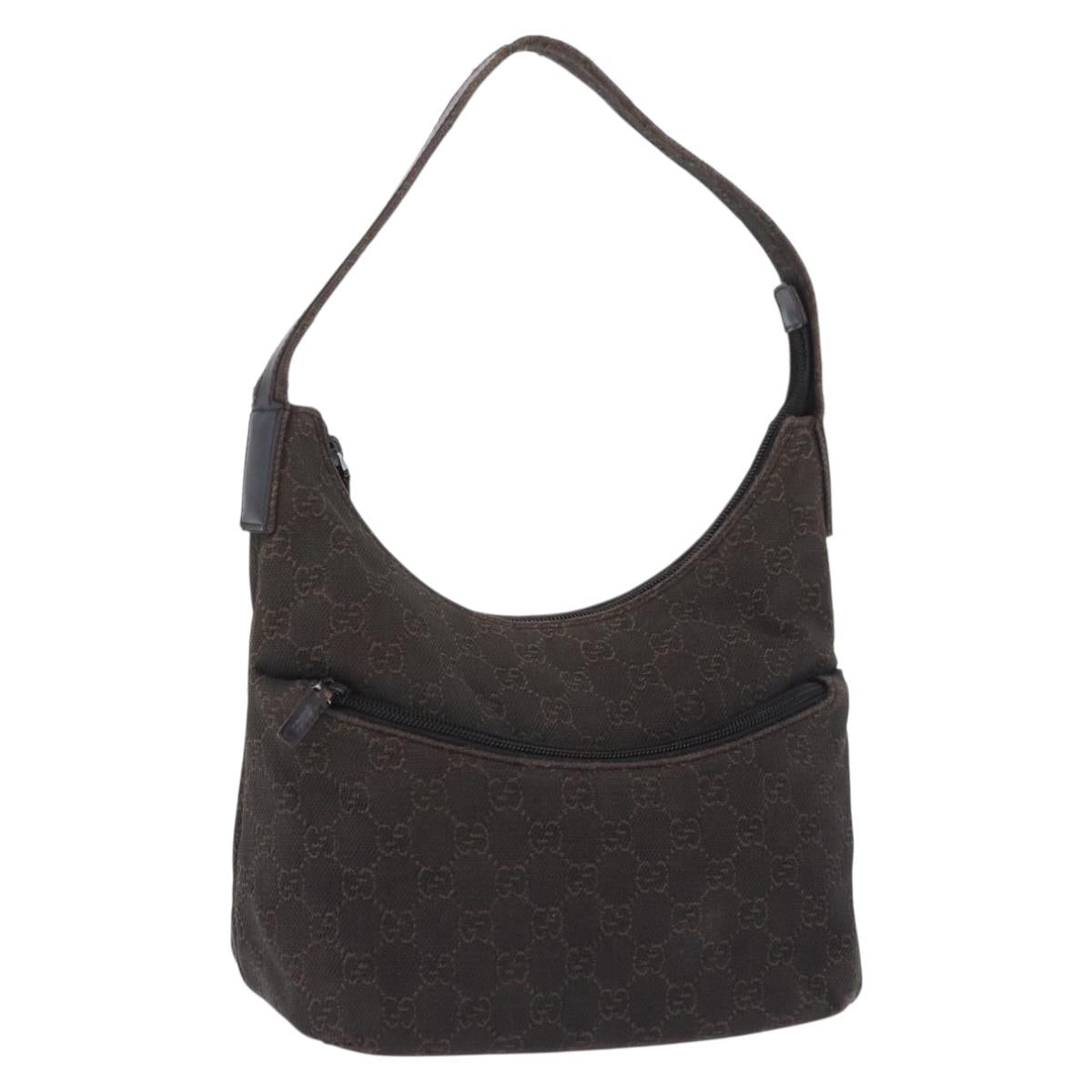 GUCCI GG Canvas Shoulder Bag Brown 105649 Auth 203464