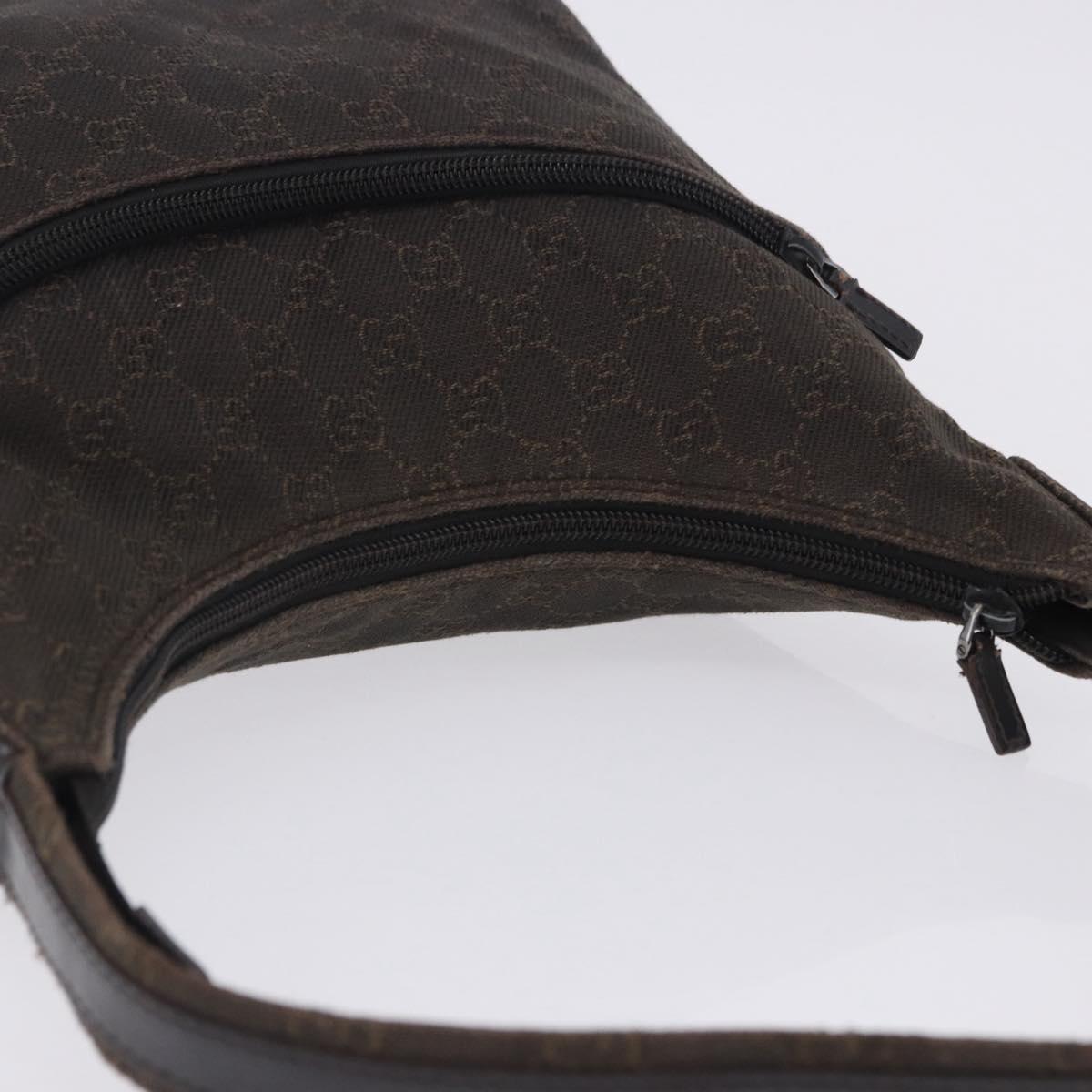 GUCCI GG Canvas Shoulder Bag Brown 105649 Auth 203464