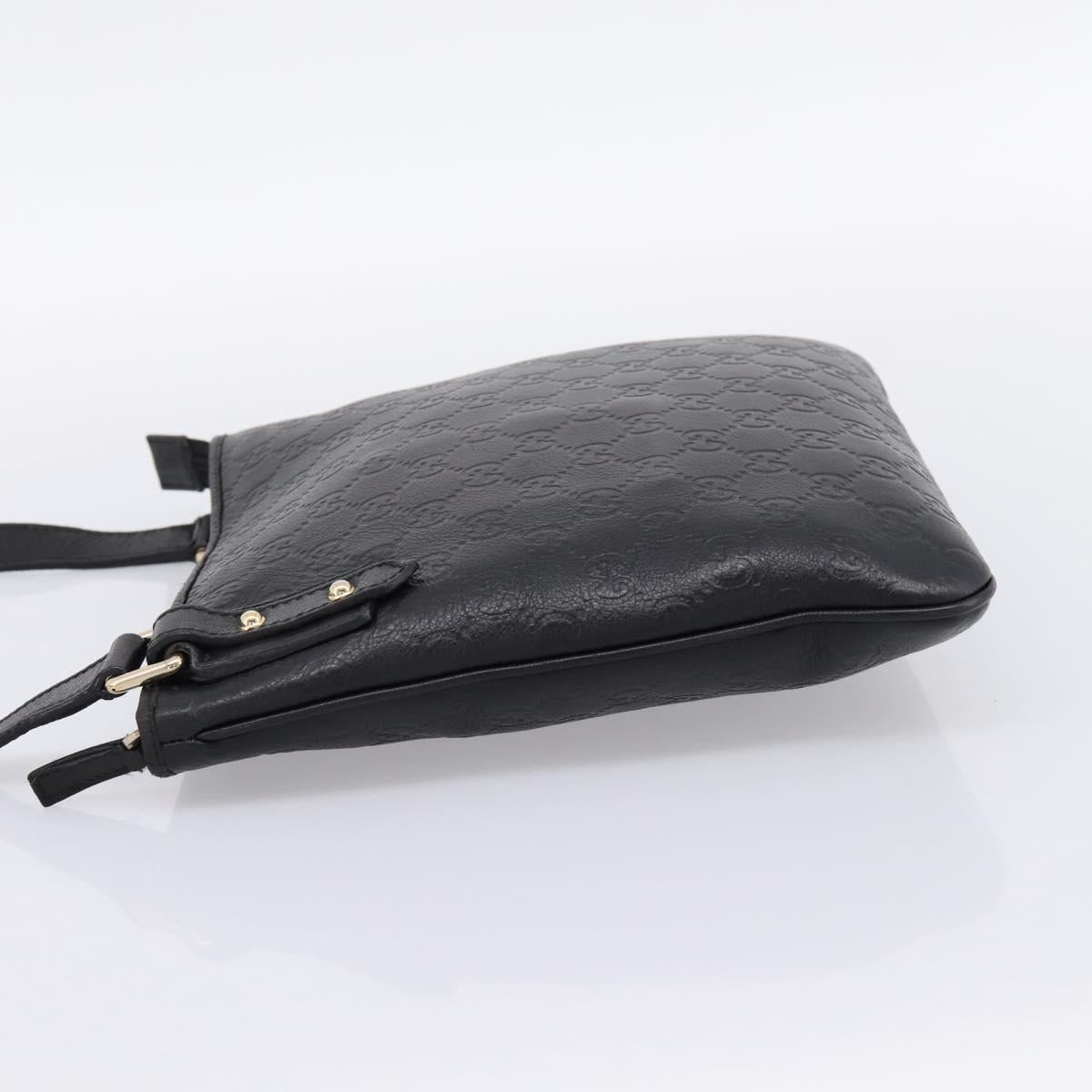 GUCCI GG Canvas Guccissima Bag Leather Outlet Black Gold 239347 Auth 203467V