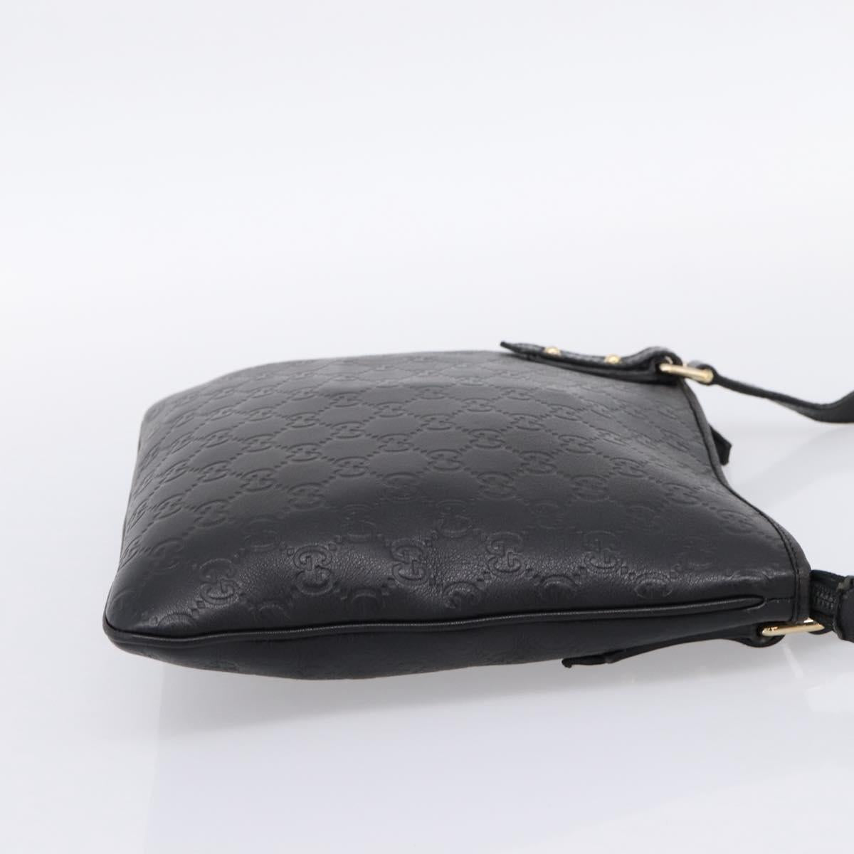 GUCCI GG Canvas Guccissima Bag Leather Outlet Black Gold 239347 Auth 203467V