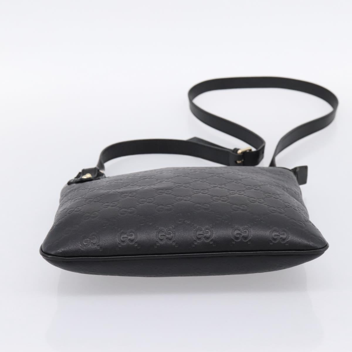 GUCCI GG Canvas Guccissima Bag Leather Outlet Black Gold 239347 Auth 203467V