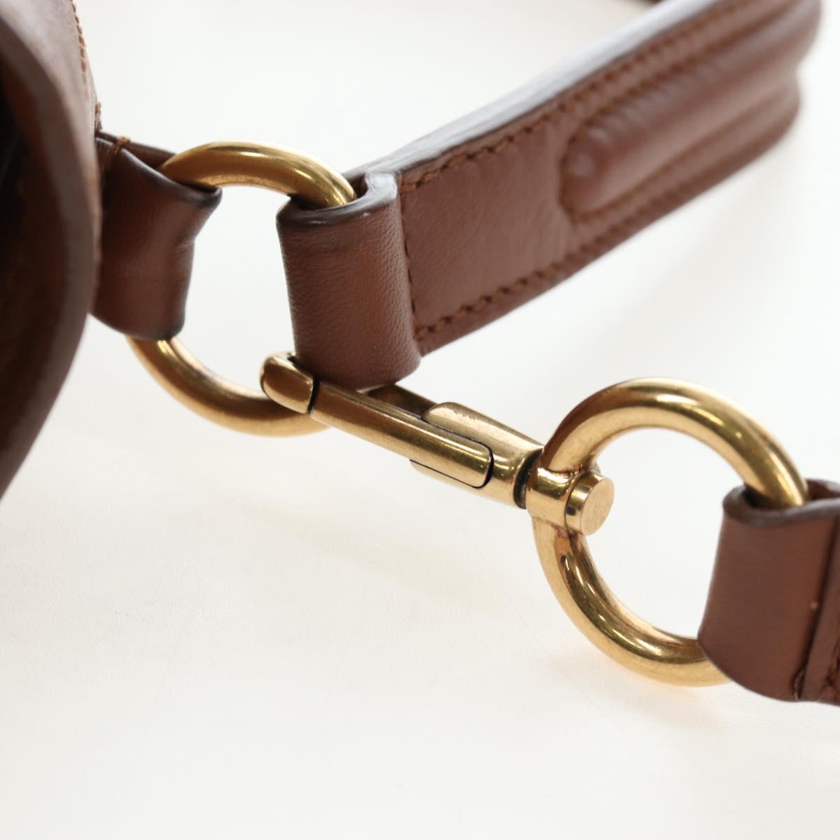 SAINT LAURENT Muse Toe Hand Bag Leather 2way Brown Gold 283761 Auth 203469V