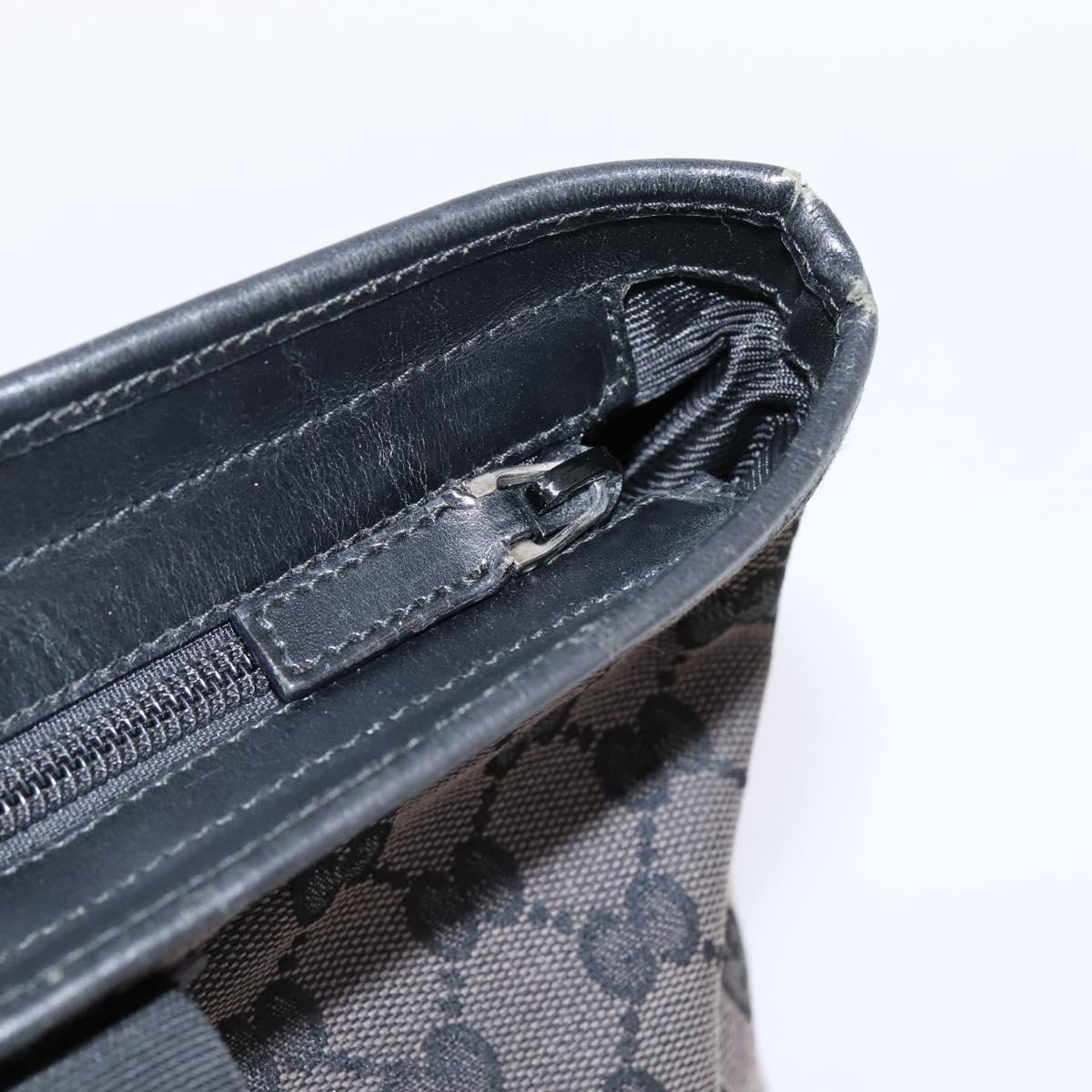 GUCCI GG Canvas Tote Bag Black Silver 019 0426 Auth 203470