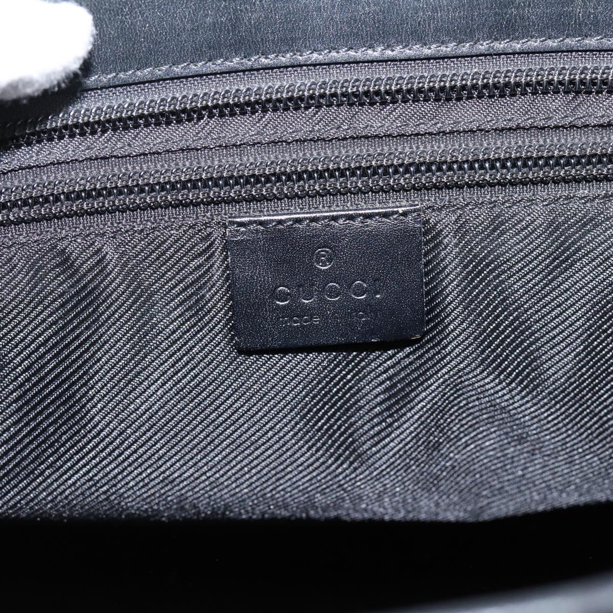 GUCCI GG Canvas Tote Bag Black Silver 019 0426 Auth 203470