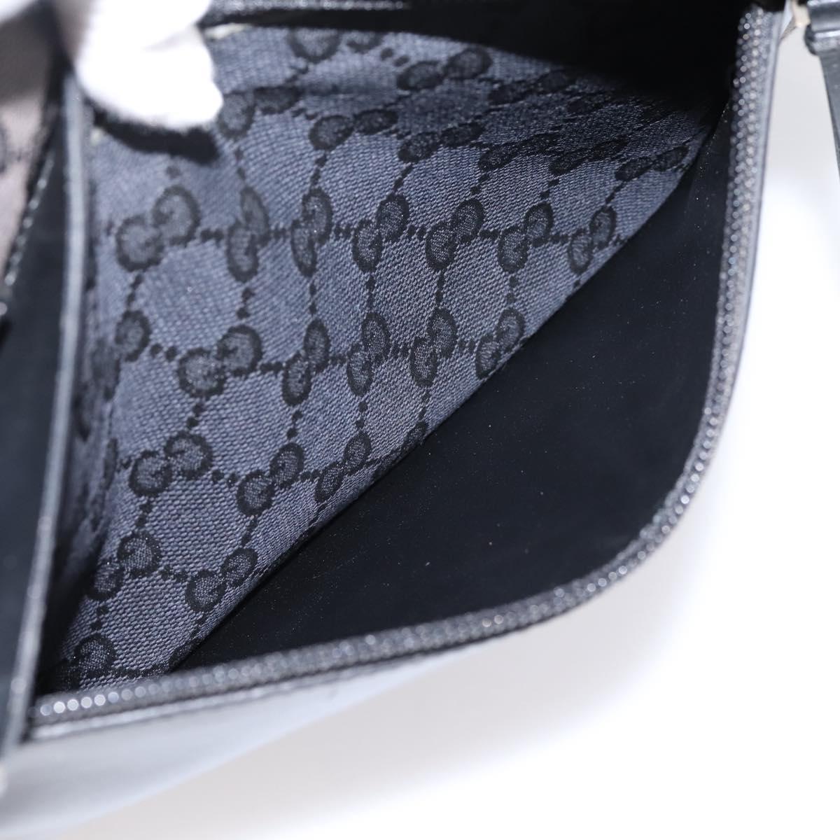 GUCCI GG Canvas Tote Bag Black Silver 019 0426 Auth 203470