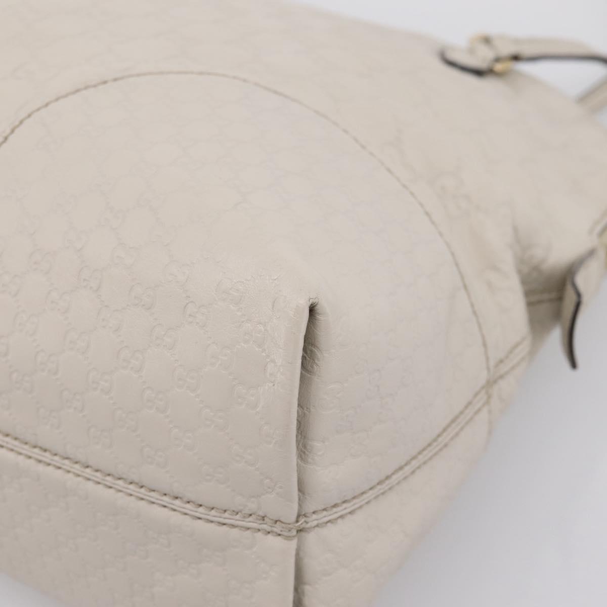 GUCCI GG Canvas Guccissima Shoulder Bag Leather Ivory Gold 323673 Auth 203471