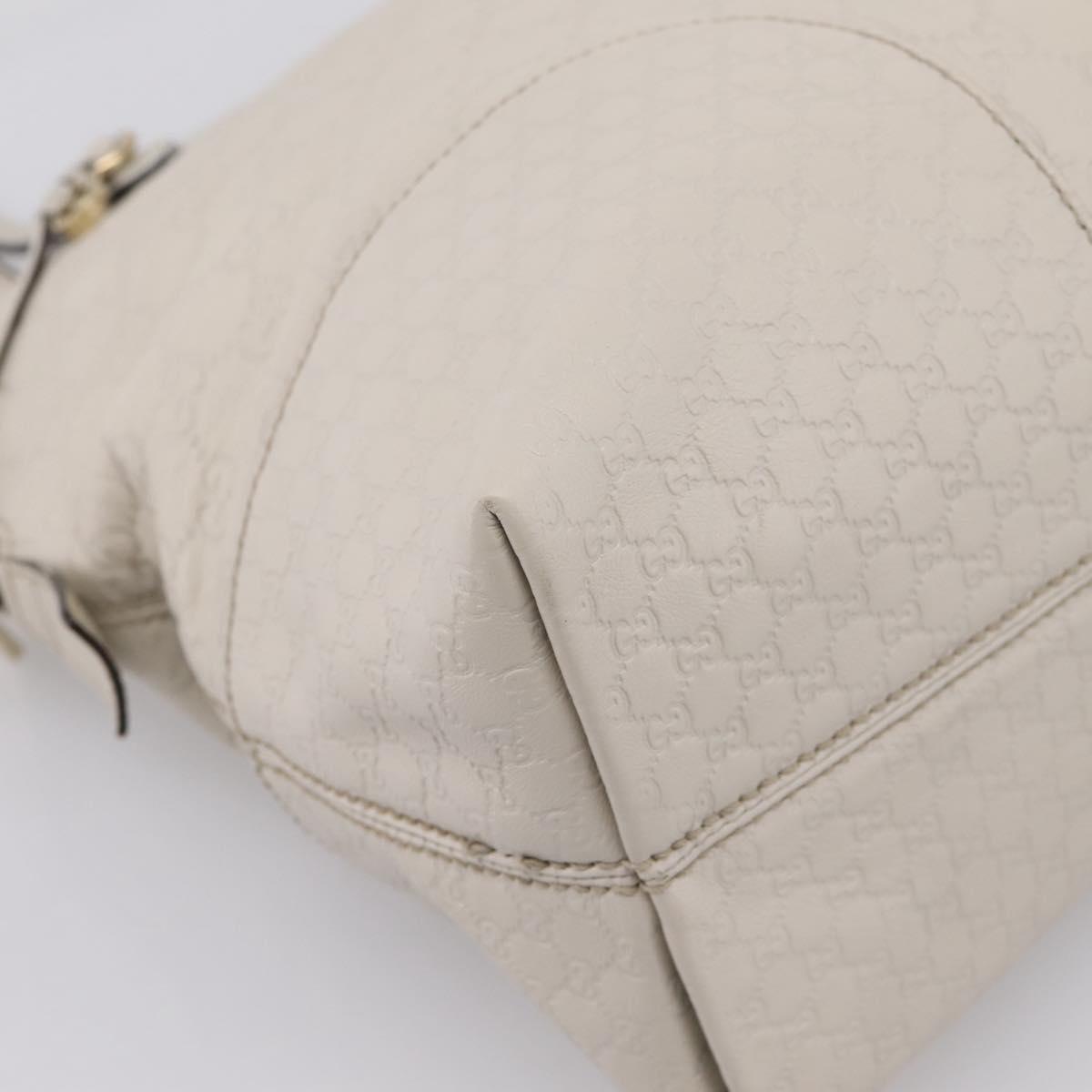 GUCCI GG Canvas Guccissima Shoulder Bag Leather Ivory Gold 323673 Auth 203471