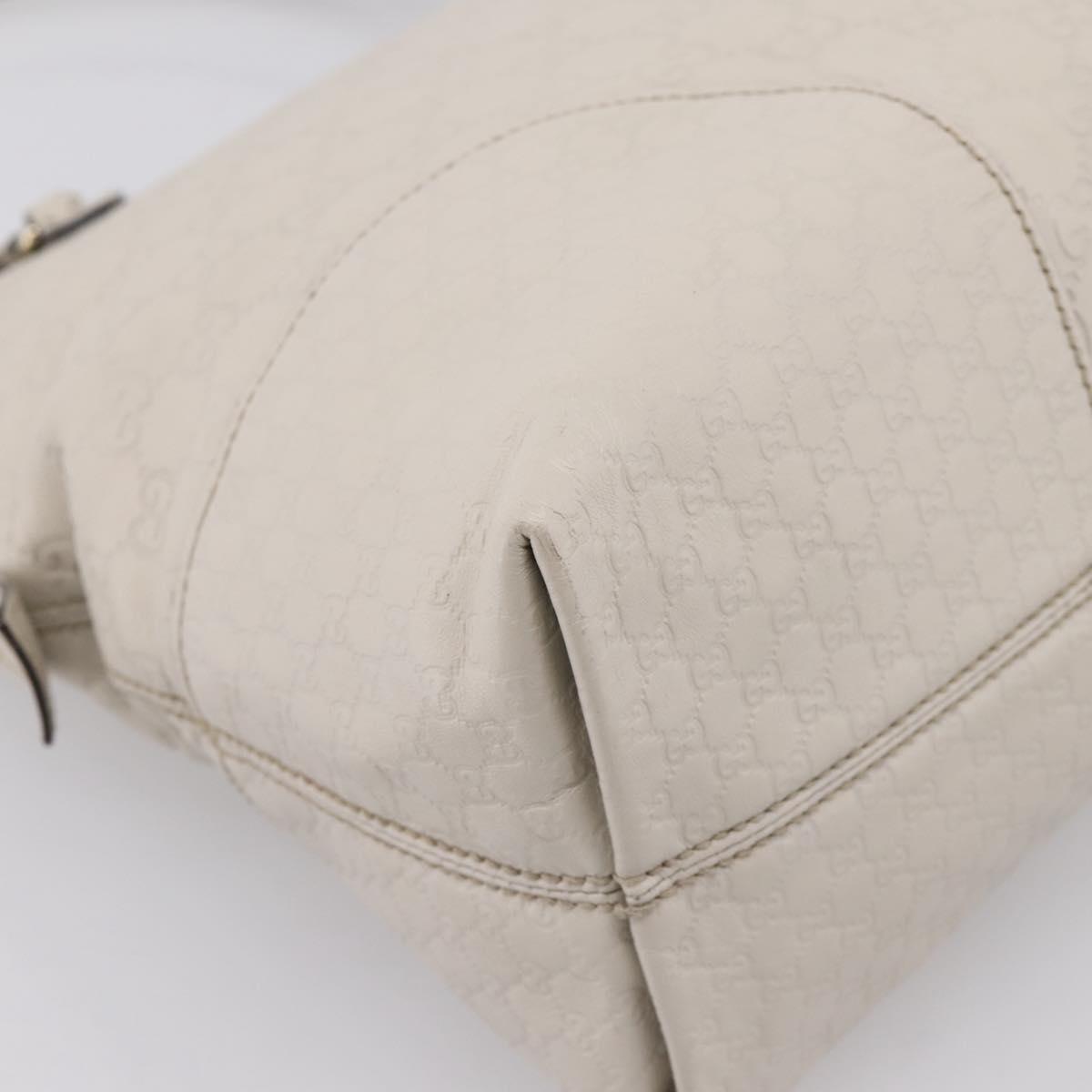 GUCCI GG Canvas Guccissima Shoulder Bag Leather Ivory Gold 323673 Auth 203471