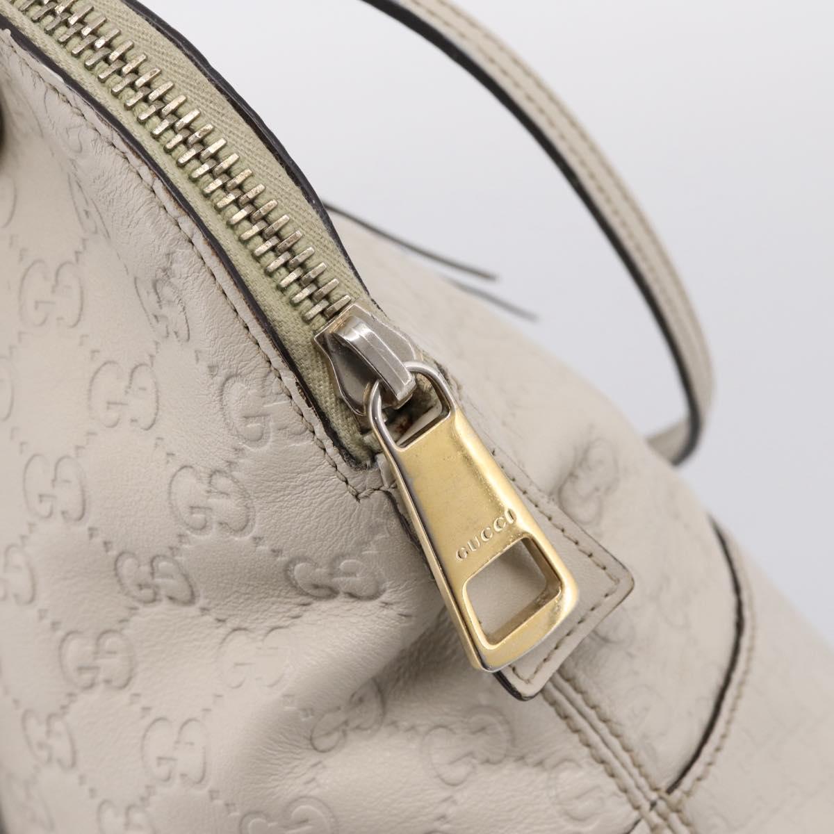 GUCCI GG Canvas Guccissima Shoulder Bag Leather Ivory Gold 323673 Auth 203471