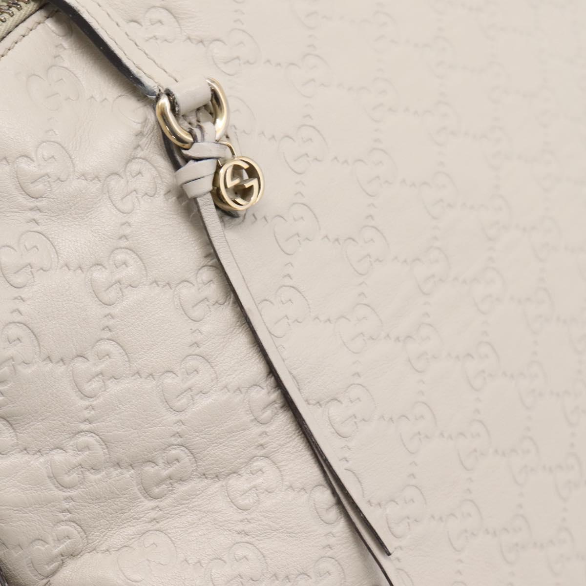 GUCCI GG Canvas Guccissima Shoulder Bag Leather Ivory Gold 323673 Auth 203471