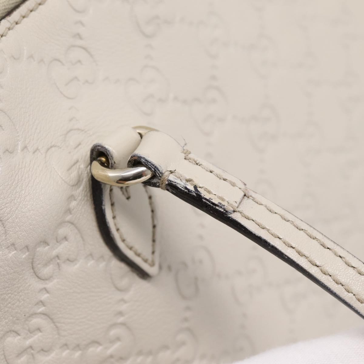 GUCCI GG Canvas Guccissima Shoulder Bag Leather Ivory Gold 323673 Auth 203471