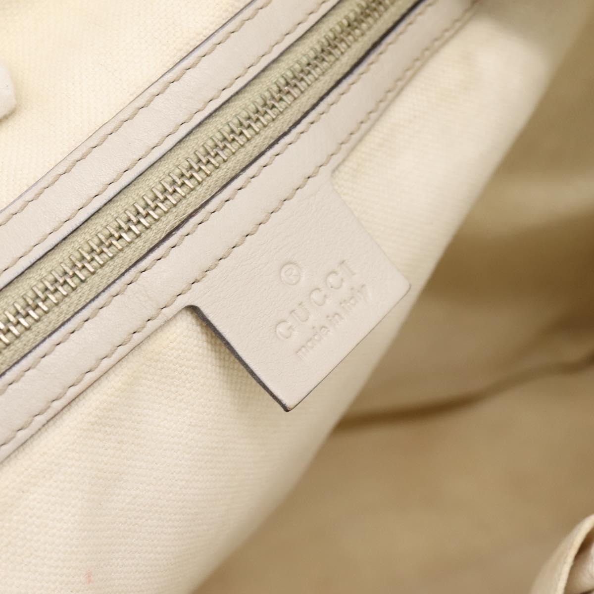 GUCCI GG Canvas Guccissima Shoulder Bag Leather Ivory Gold 323673 Auth 203471